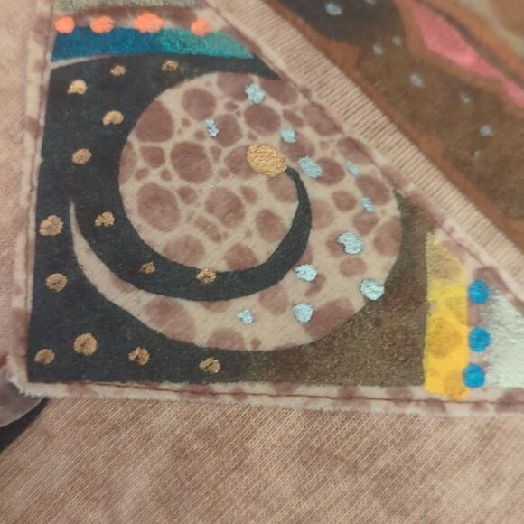 Vintage Elisa boho Western hand painted Long Cotton dress Natural - Picture 13 of 15